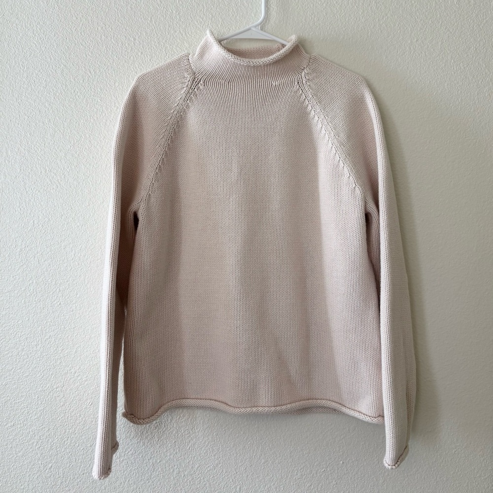 J. Crew Women’s Cream Cotton Rollneck Sweater